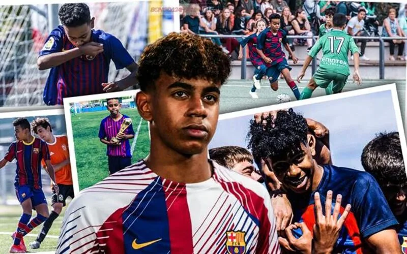 Lamine Yamal gia nhập Barcelona khi mới 7 tuổi và nhanh chóng thăng tiến qua các cấp độ trẻ.